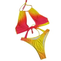 Ženski izrez jedan rameni gradijent bikini podstavljeni podstavljeni kupaći kostim brazilski čvrsti