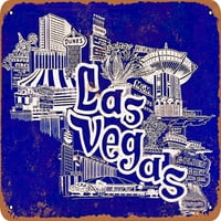 Metalni znak - Las Vegas Strip - Vintage Rusty Look