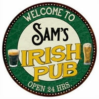 Sam's Irski pab 14 okrugli metalni znak Kuhinjski bar zidni dekor 100140036027