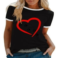 Plus size Ženske ljetne kratke majice kratkih rukava s kratkim vratima Kaželjni bluza od srca