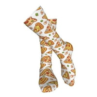 Pizza uzorak do koljena visoke čarape za toplu za mlaze Antislip zimske zadebljane čarape za sportske