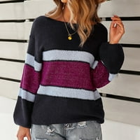 Ženski džemper modni patchwork pleteni čvrsti kardigan s dugim rukavima na vrhu