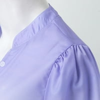 Advicid dodatni vrhovi dugih rukava za žene Žene Udobne soft v izrez Modni trend tiskani Bubble Ruver