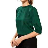 Zelene čvrste elegantne vrhunske ženske bluze