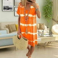 Ležerna haljina Baggy Trendy Cool Plus Veličina Dame haljina za Beach-Medorange