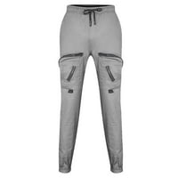 Wozhidaoke Cargo Hlače za muškarce Muška modna solidna boja Sportske hlače Udobni multi džepni kombinezon