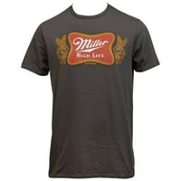 Miller High Lice Logo Vintage Design Siva majica-Medium