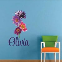 Prekrasan cvijet lavande Dahlia Dekora Zidna naljepnica Dizajn Dizajn Decal za djevojke Dječaci Dječja