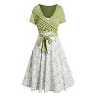 Safuny ženska ljetna staza haljina casual elegantni odmor cvjetni čaj Dužina cami haljina moda retro