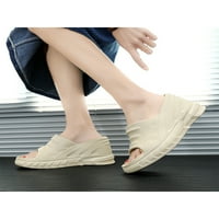 Glookwis Womens Beach Sandal Summer Sandale Platform klino klizače Lagane klizne klizne papuče za klizanje
