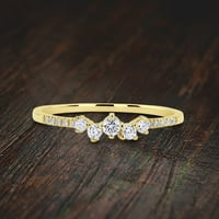 0. Karat u Miissanite Diamond Spackanje prsten za vjenčani prsten u 10k ružičastog zlata, obećajući