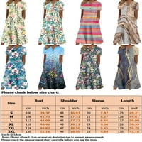 No Women Maxi Haljine s kratkim rukavima Duga haljina Cvjetni print Ljeto plaže Sunderss: Ladies casual