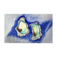 Betsy Drake Interijeri Aqua oysters prostirka za vrata 30x50