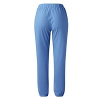 Žene Solid pantalone Ležerne prilike bager-elastične struke Široke noge sa džepovima