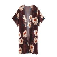 Žene Flowy Kimono Cardigan Otvorena prednja haljina Šifon bluza Labavi vrhovi Hot6SL4490760