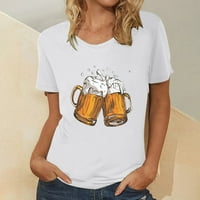 Ženska bluza za pivo Summer Oktoberfest Okrugli vrat Majica kratkih rukava Labavi pulover muške majice