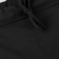 Hlače za žene Trendovi Žene plus veličine Kafe casual Solid elastični džep za struk Loose hlače crna
