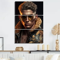Art DesimanArt Modni mišićavi muškarac sa sunčanim naočalama I Modni čovjek platno Art Art Print - paneli