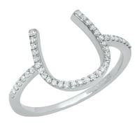 DazzlingRock kolekcija okrugla bijeli dijamantski zaručni prsten za žene za žene u 10k bijelo zlato,