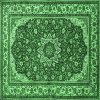 Ahgly Company Zatvoreni kvadrat Medaljon Smaragd zelene tradicionalne prostirke, 8 'kvadrat