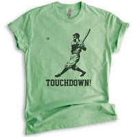 Touchdown majica, unise ženska muška košulja, smiješna majica za bejzbol, smiješna fudbalska majica ironični sportski tee, heather jabuka zelena, x-mala