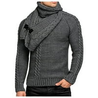 fvwitlyh y2k džemper muški pulover džemperi stoji kožnji kabl pletenog dugmeta