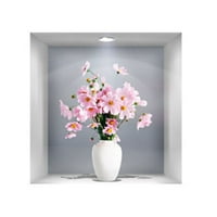 Zidna naljepnica 3D vaza biljna cvijeta zidna naljepnica za ukrašavanje pozadinskih zida