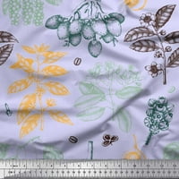 SOIMOI poliester Crepe tkanina maslina, začini i lišće dekor tkanina tiskano dvorište široko