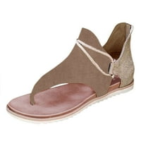 CLLIOS ženske službenike sandale za žene Casual Comfy vintage ljeto flop ravne sandale sa patentnim
