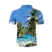 Muška havajska košulja niz kratki rukav Muški majica Sky Blue M