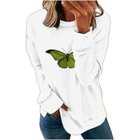Slatke majice leptira za žene Ležerne prilike s dugim rukavima Okrugli izrez Grafički pulover Dukseri