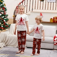 Baywell Porodična porodica Pajamas postavlja Božić PJ's Xmas Xmas Slovo pisanja tiskanih kratkih rukava