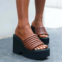 Daznico papuče za žene papuče za žene Čvrsti klinovi Ležerne prilike za rimske cipele Sandale Vintage