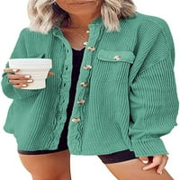 Ženska vafle pletene torbe za majicu majica s majicama za majicu dolje bluza labav fit na vrhu dugih