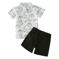 Ležerna odjeća za dječake Toddler kratki rukav Cartoon Dinosaur printova T majica kratke hlače dječje djece gospodo odijelo