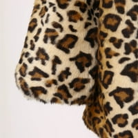 Dolje jakne za žene zimski kaput zimske žene Novi imitacija srednjeg dugih ovratnika Leopard Ispiši