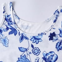 Dyegold sarderes za ženska ležerna plaža - mini haljine za žene u vratu bez rukava cvjetni print patchwork