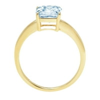 1.0ct Asscher rezan plavi simulirani dijamant 18k žuti zlatni godišnjički zaručni prsten veličine 6,75