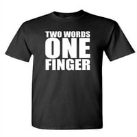 Riječi Jedan prst - unise pamučna majica majica, crna, xl