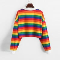 Fanxing Ženski Vuk sa zvezom Pleteni džemper Jesen Ležerni prugasti pulover džemper bluza s, m, L, XL,