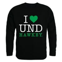 Ljubav i univerzitet u Sjevernoj Dakoti borbi protiv Hawks Crewneck pulover Duks duks crni x-veliki