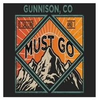 Gunnison Colorado 9x suvenir Wood znak sa okvirom mora ići dizajn