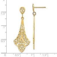 Jewels 14k žuti zlatni dijamantski rez filigranski vingle post minđuše