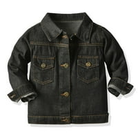 Koaiezne manizer Dječja odjeća jesen zima dugih rukava traper jakna bluza bluza crna