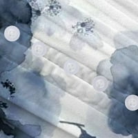Bazyrey ženske vrhove Dressy Ležerne prilike cvjetne hemize Ženski okrugli vrat kratkih rukava Blue