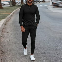 Sngxgn muške activewear toplom trenerkom toplo jogging activewewer muške hlače setovi, crne boje xl