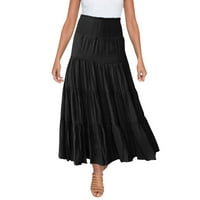 Djevojke suknje Ljetni elastični struk Boho Maxi Casual Drawstring Line Duga suknja haljina