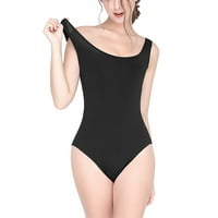 Kupaći kostimi za teen djevojke čvrste boje crno-braon kupaći kostim