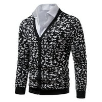 Muški labavi pleteni džemper Classic GeoMertry rešetke jakne Moda Jesen zimska odjeća dugih rukava Casual