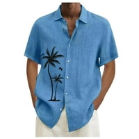 Dizajnerski proljetni ljetni muški povremeni pamuk pune boje majica kratkih rukava Loose majice plavi
